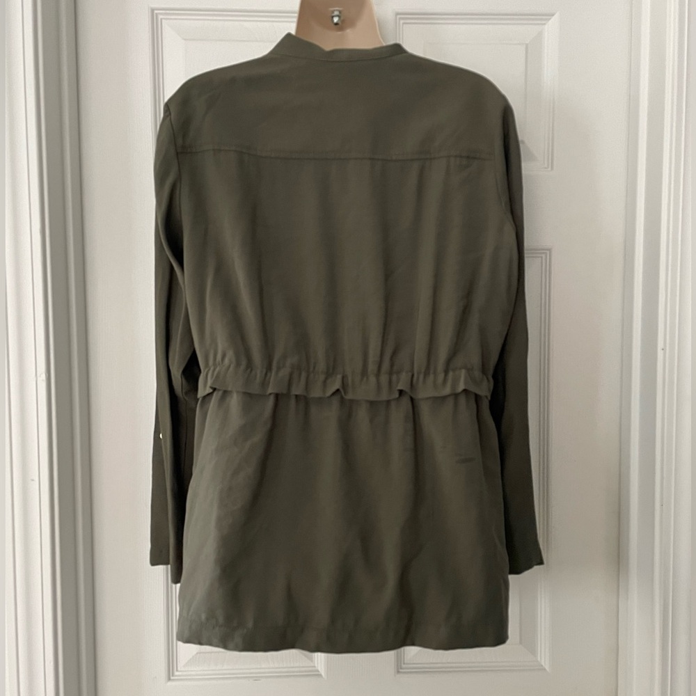 Olive Green Drawstring Jacket - Picture 3 of 4